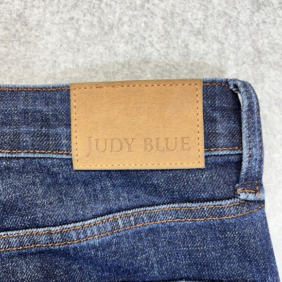 Judy Blue Jeans Women’s 7/28 Straight Fit Dark Wash Button Fly Stretch JB88598 - Picture 10 of 15